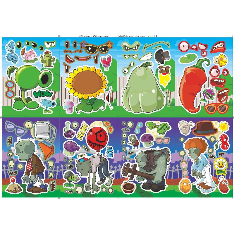 Stiker Puzzle Anime Kartun Luc - Plant Parent Vs Plantin ulasan dan harga